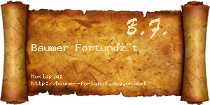 Baumer Fortunát névjegykártya
